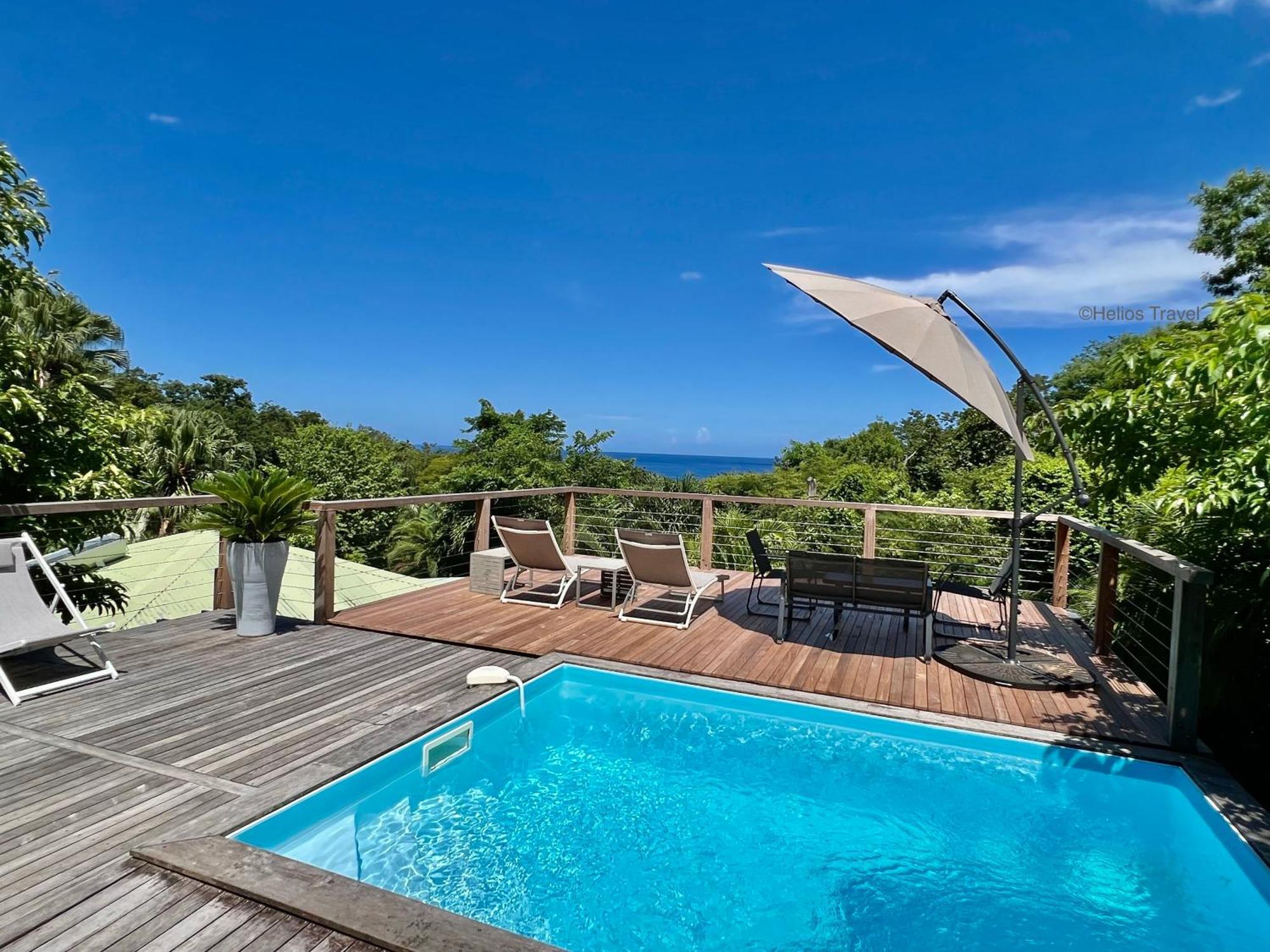 Case Coco Pointe Batterie. Piscine, Vue Mer, 4 P. Deshaies Bagian luar foto