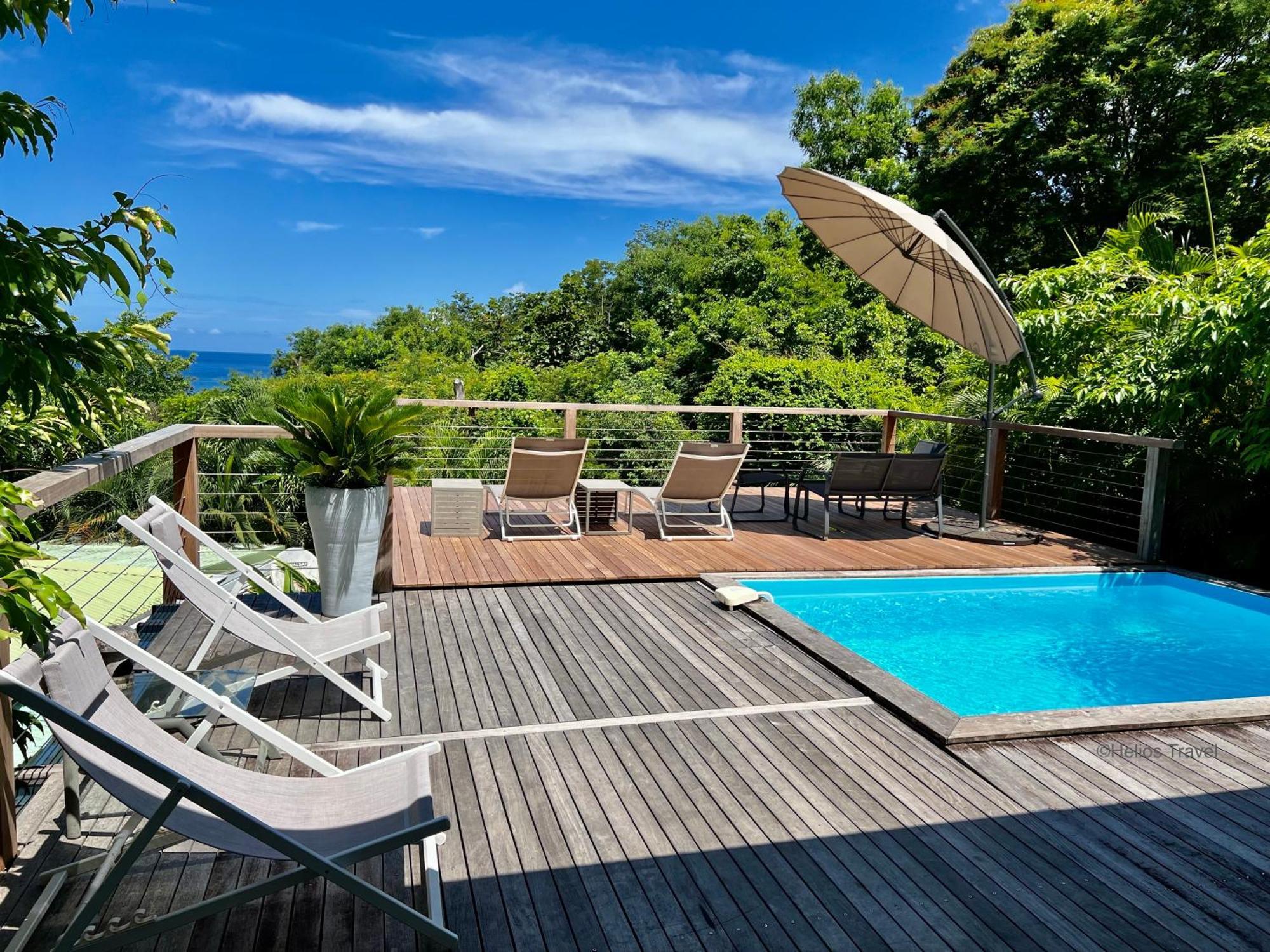 Case Coco Pointe Batterie. Piscine, Vue Mer, 4 P. Deshaies Bagian luar foto